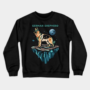 German shepherd in space Crewneck Sweatshirt